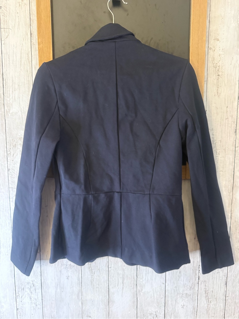 Quince Ultra-Stretch Ponte Stand Collar Blazer Navy Outerwear S - Picture 4 of 6